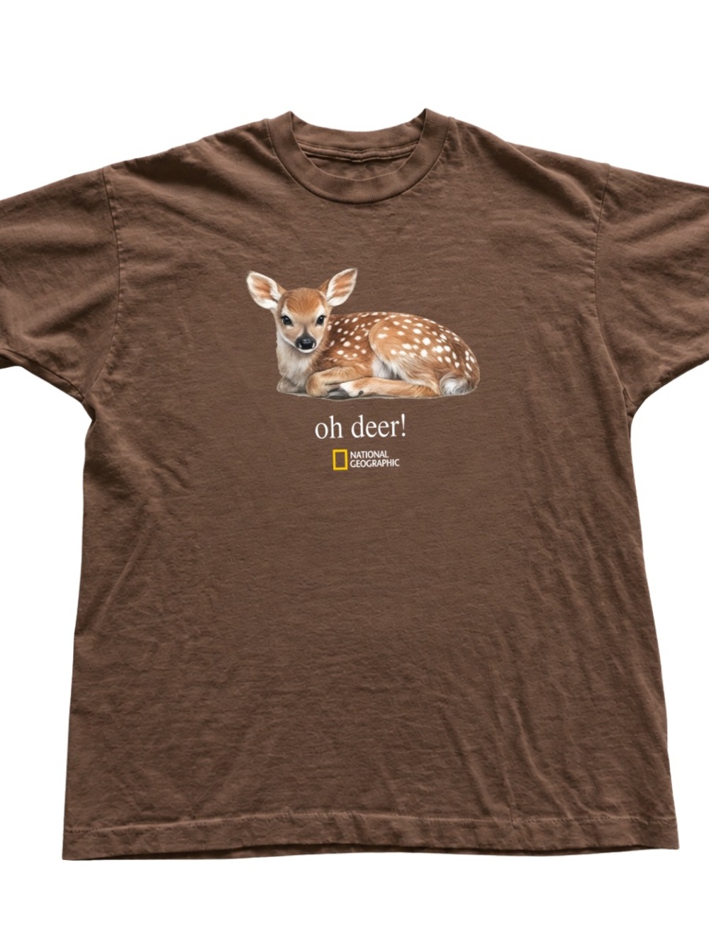 Brown Savana Tee with Fawn Graphic and "oh deer!" Text